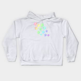 Whimsical Pastel Rainbow Flowers Kids Hoodie